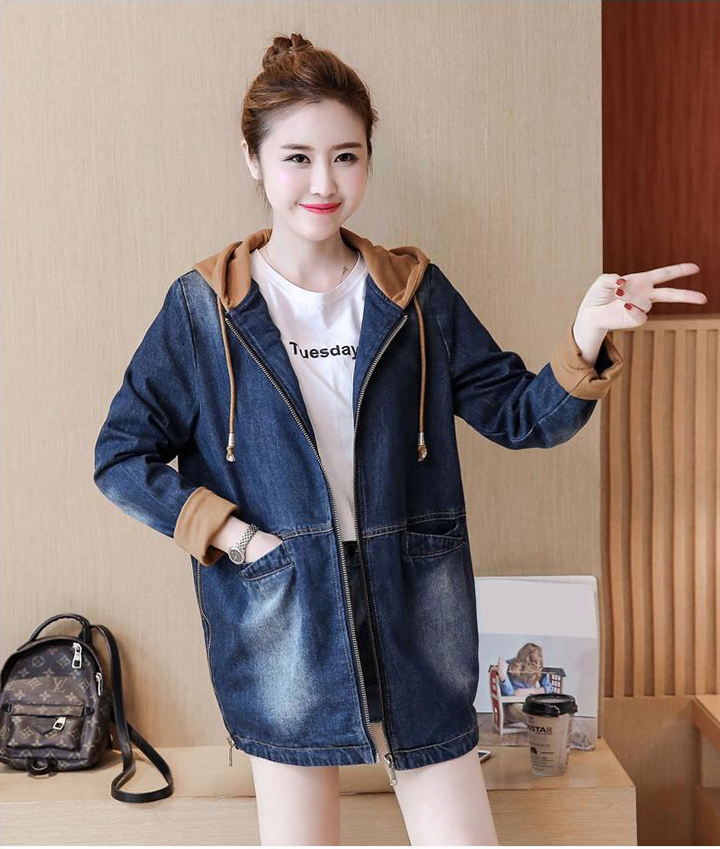 ÁO KHOÁC JEAN FORM DÀI PHỐI NÓN VÀNG